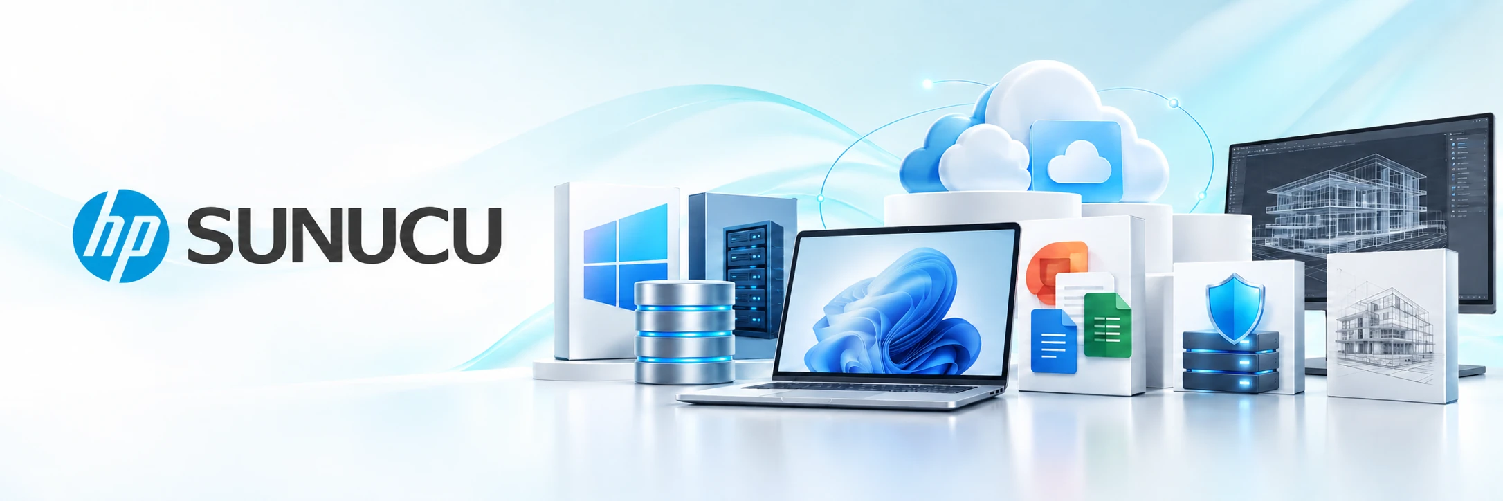 Yazılım ürünleri: Windows ve Windows Server, SQL Server, Microsoft Office ve Microsoft 365, Veeam yedekleme, AutoCAD tasarım yazılımları