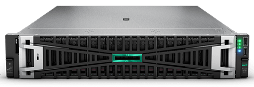 HPE ProLiant DL380 Gen11 2U rack sunucunun önden görünümü.